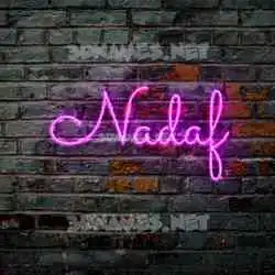 nadaf in Pink Neon style - 3D name wallpaper