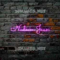 nadeem jaan in Pink Neon style - 3D name wallpaper