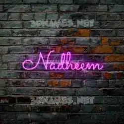 nadheem in Pink Neon style - 3D name wallpaper