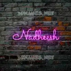nadheesh in Pink Neon style - 3D name wallpaper