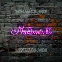 nadiminti in Pink Neon style - 3D name wallpaper