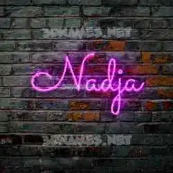 nadja in Pink Neon style - 3D name wallpaper
