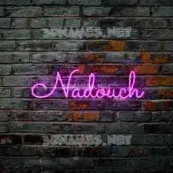 nadouch in Pink Neon style - 3D name wallpaper