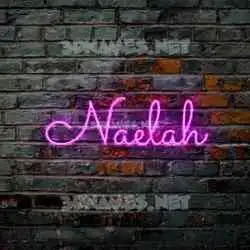 naelah in Pink Neon style - 3D name wallpaper