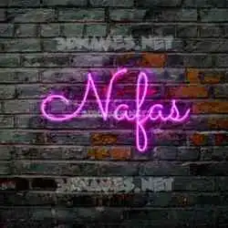 nafas in Pink Neon style - 3D name wallpaper