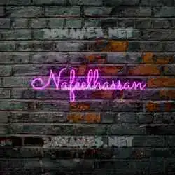 nafeelhassan in Pink Neon style - 3D name wallpaper