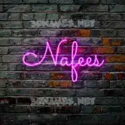 nafees in Pink Neon style - 3D name wallpaper
