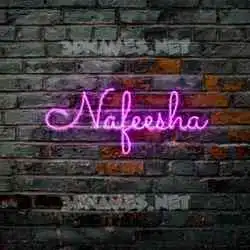 nafeesha in Pink Neon style - 3D name wallpaper