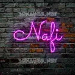 nafi in Pink Neon style - 3D name wallpaper