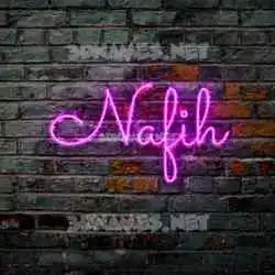 nafih in Pink Neon style - 3D name wallpaper