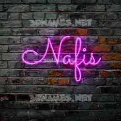 nafis in Pink Neon style - 3D name wallpaper