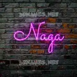 naga in Pink Neon style - 3D name wallpaper