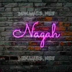 nagah in Pink Neon style - 3D name wallpaper