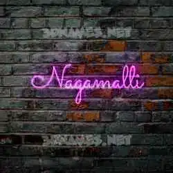 nagamalli in Pink Neon style - 3D name wallpaper