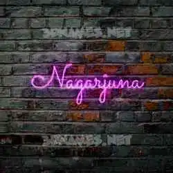 nagarjuna in Pink Neon style - 3D name wallpaper