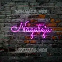 nagateja in Pink Neon style - 3D name wallpaper