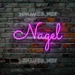 nagel in Pink Neon style - 3D name wallpaper