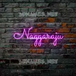 naggaraju in Pink Neon style - 3D name wallpaper