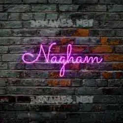 nagham in Pink Neon style - 3D name wallpaper