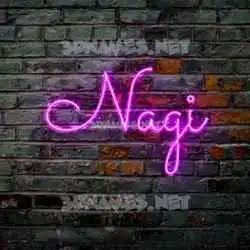 nagi in Pink Neon style - 3D name wallpaper