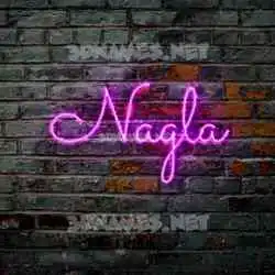 nagla in Pink Neon style - 3D name wallpaper