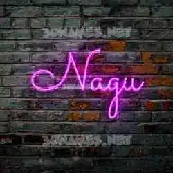 nagu in Pink Neon style - 3D name wallpaper