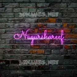 nagurshareef in Pink Neon style - 3D name wallpaper