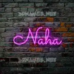 naha in Pink Neon style - 3D name wallpaper