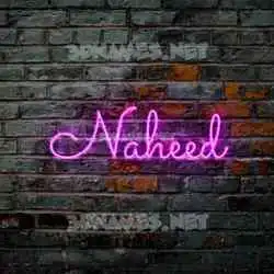 naheed in Pink Neon style - 3D name wallpaper