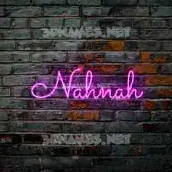 nahnah in Pink Neon style - 3D name wallpaper