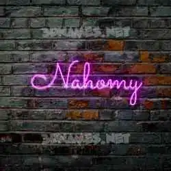 nahomy in Pink Neon style - 3D name wallpaper
