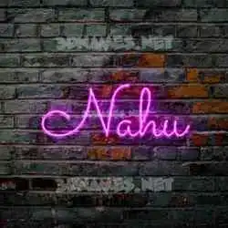 nahu in Pink Neon style - 3D name wallpaper