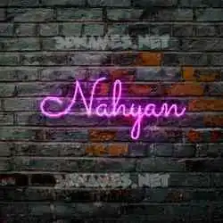 nahyan in Pink Neon style - 3D name wallpaper