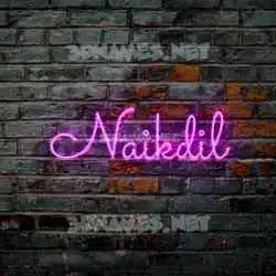 naikdil in Pink Neon style - 3D name wallpaper