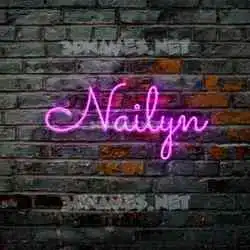 nailyn in Pink Neon style - 3D name wallpaper