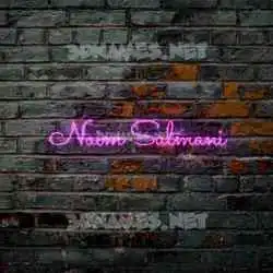 naim salmani in Pink Neon style - 3D name wallpaper