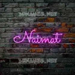 naimat in Pink Neon style - 3D name wallpaper