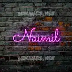 naimil in Pink Neon style - 3D name wallpaper
