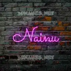 nainu in Pink Neon style - 3D name wallpaper