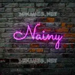 nainy in Pink Neon style - 3D name wallpaper