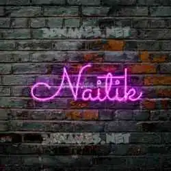naitik in Pink Neon style - 3D name wallpaper