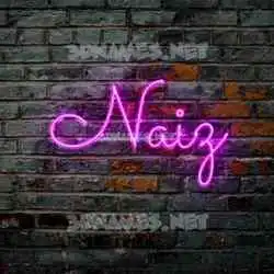 naiz in Pink Neon style - 3D name wallpaper