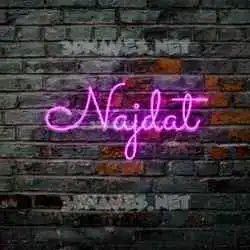 najdat in Pink Neon style - 3D name wallpaper