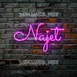 najet in Pink Neon style - 3D name wallpaper