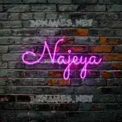 najeya in Pink Neon style - 3D name wallpaper