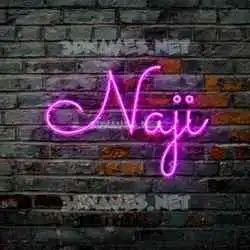 naji in Pink Neon style - 3D name wallpaper