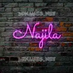 najila in Pink Neon style - 3D name wallpaper