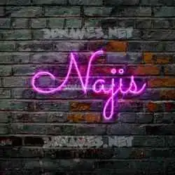 najis in Pink Neon style - 3D name wallpaper
