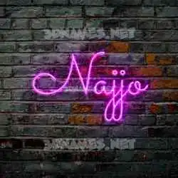 najjo in Pink Neon style - 3D name wallpaper