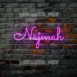 najmah in Pink Neon style - 3D name wallpaper